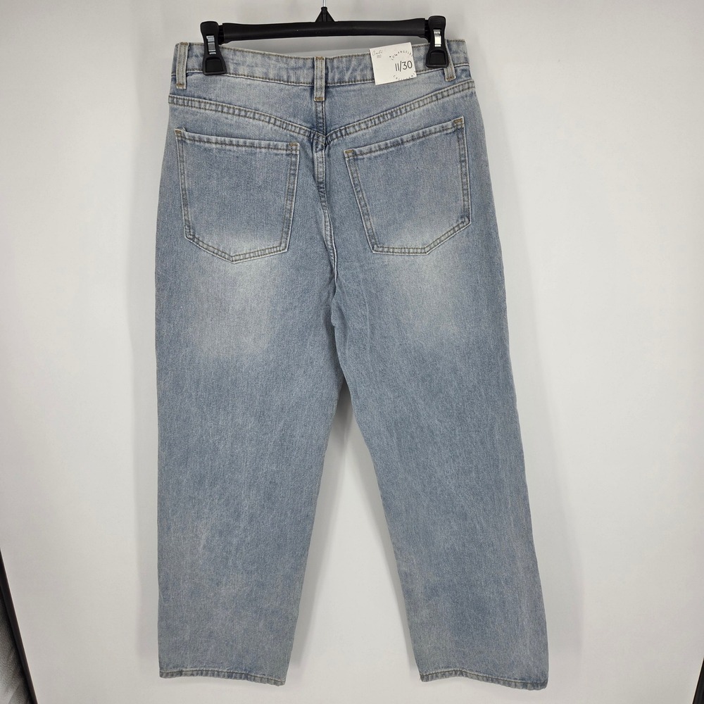 Cali 1850 Womens Flower Patch Straight Leg Jeans Light Wash Blue Size 11/30 NEW - Picture 4 of 6